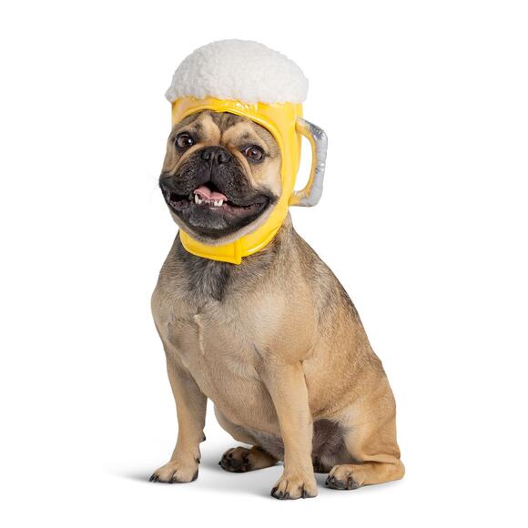 Thrills & Chills Beer Mug Headpiece Pet Hat Costume Halloween Dog Cat Size S/M - Picture 3 of 4